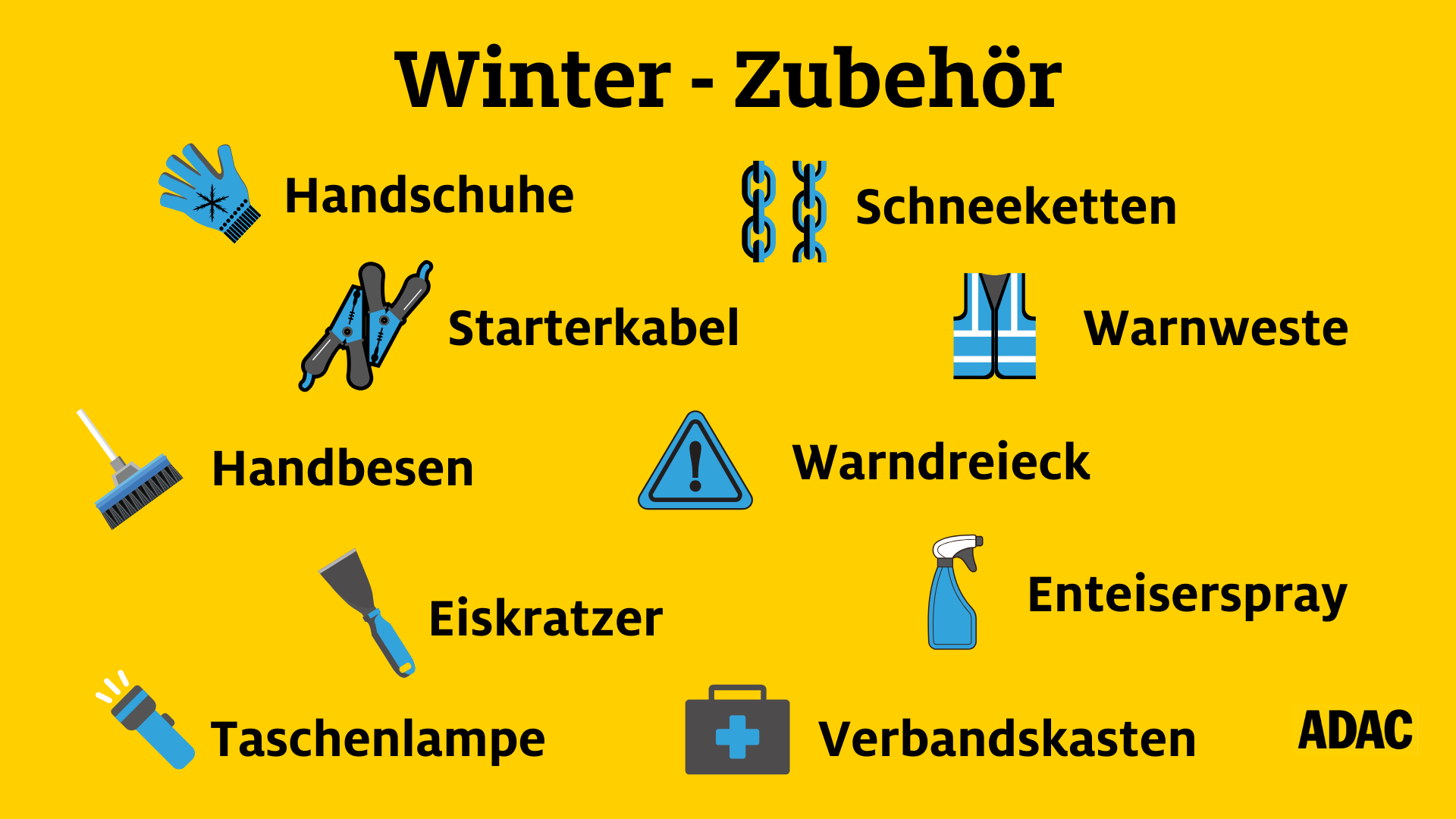 Winter-Zubehör fürs Auto  ADAC Fahrsicherheitszentrum Augsburg GmbH & Co.  KG
